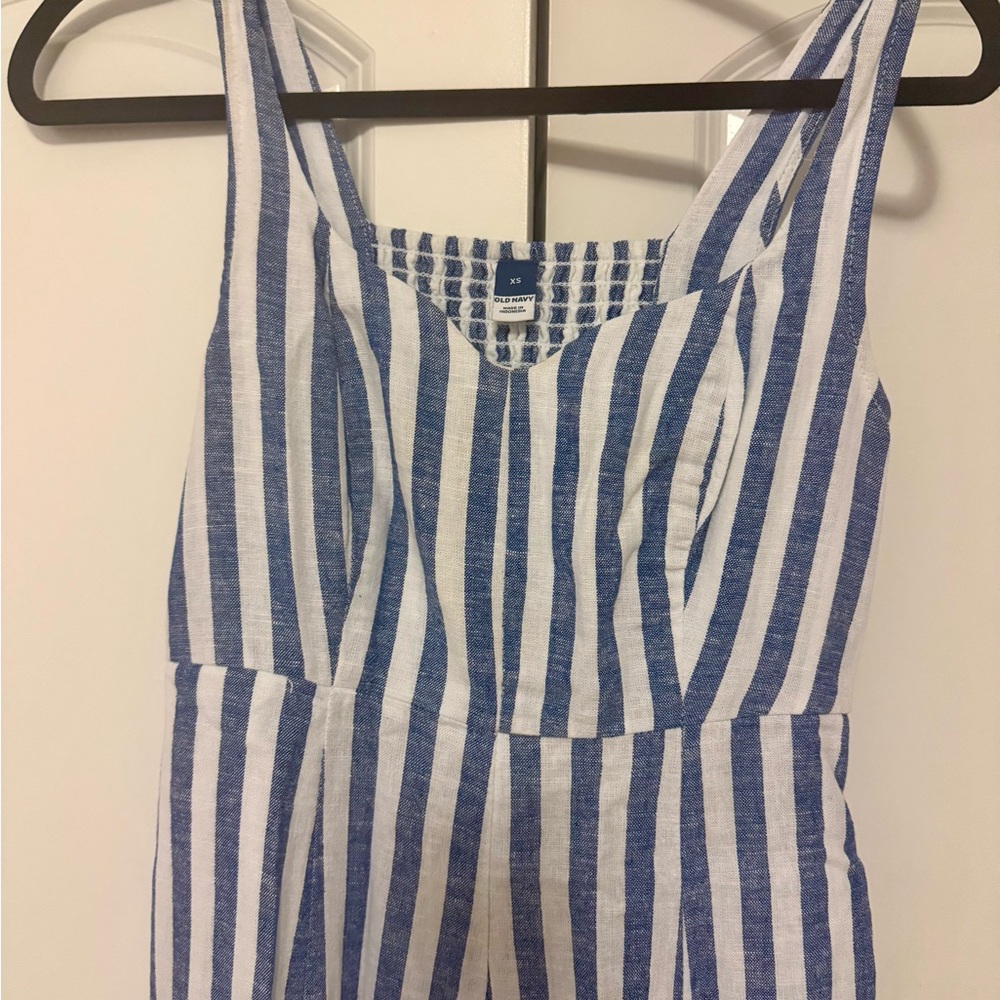 Blue and White Striped Dress